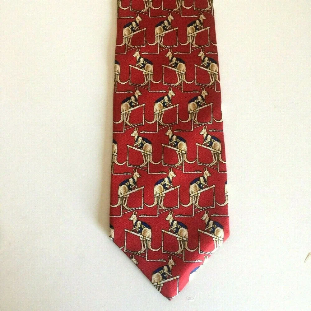 Brooks Brothers Makers Tie Red Kangaroo Sport